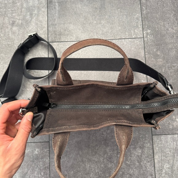 Marc Jacobs The Mini Tote Bag Brown Canvas Crossbody Handbag M0016493 - Picture 4 of 7